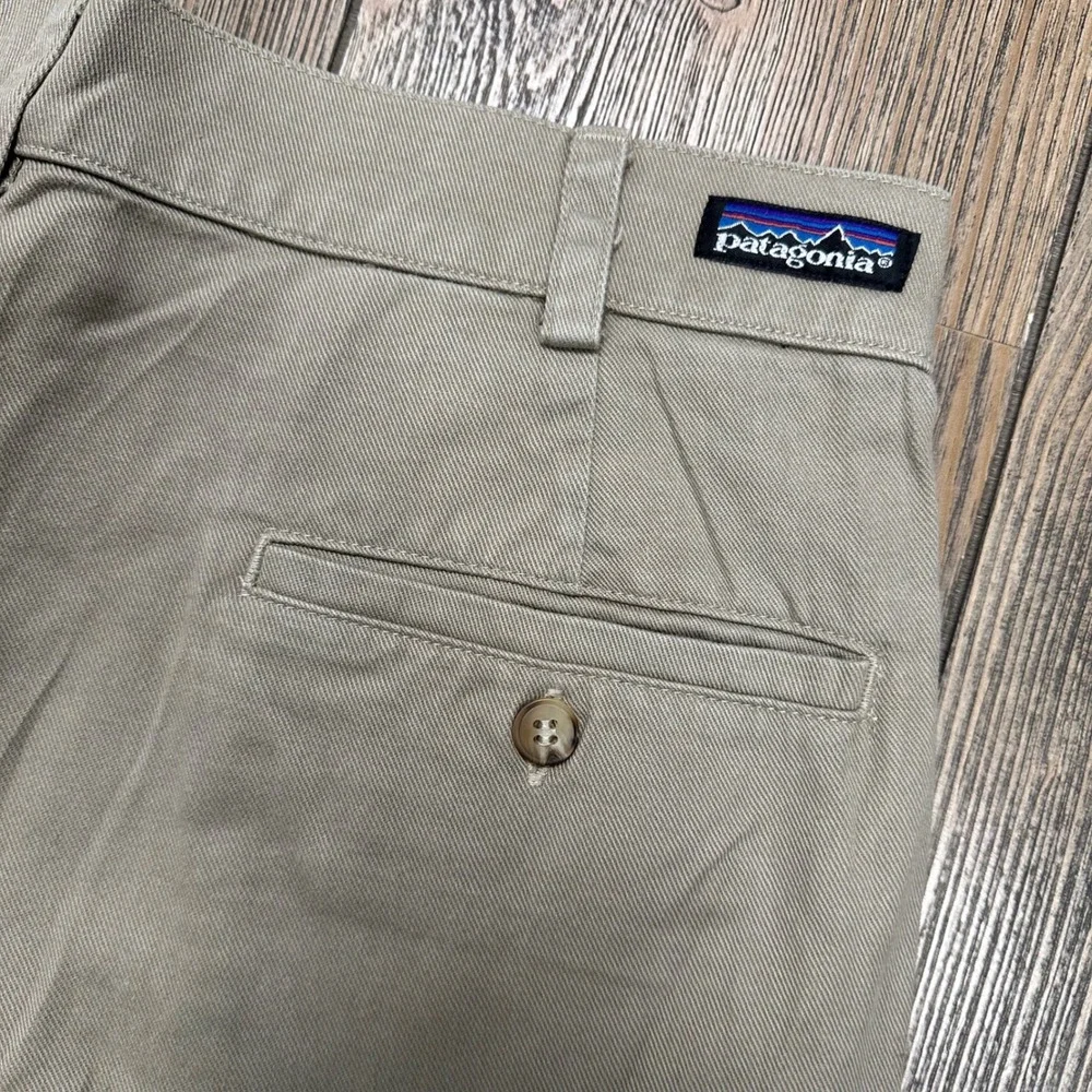 Patagonia Vintage Mens Khaki Pleated Chino Pants 34x30 Cotton Twill 1990 Tan